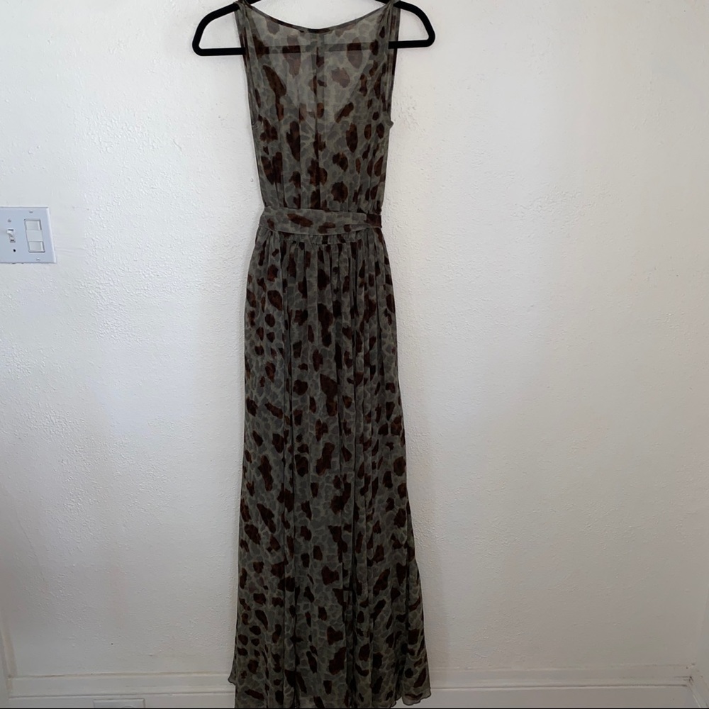 Olivaceous Animal Print Chiffon Faux Belt tie Wrap Maxi Dress 
Mobwife style - Picture 4 of 10